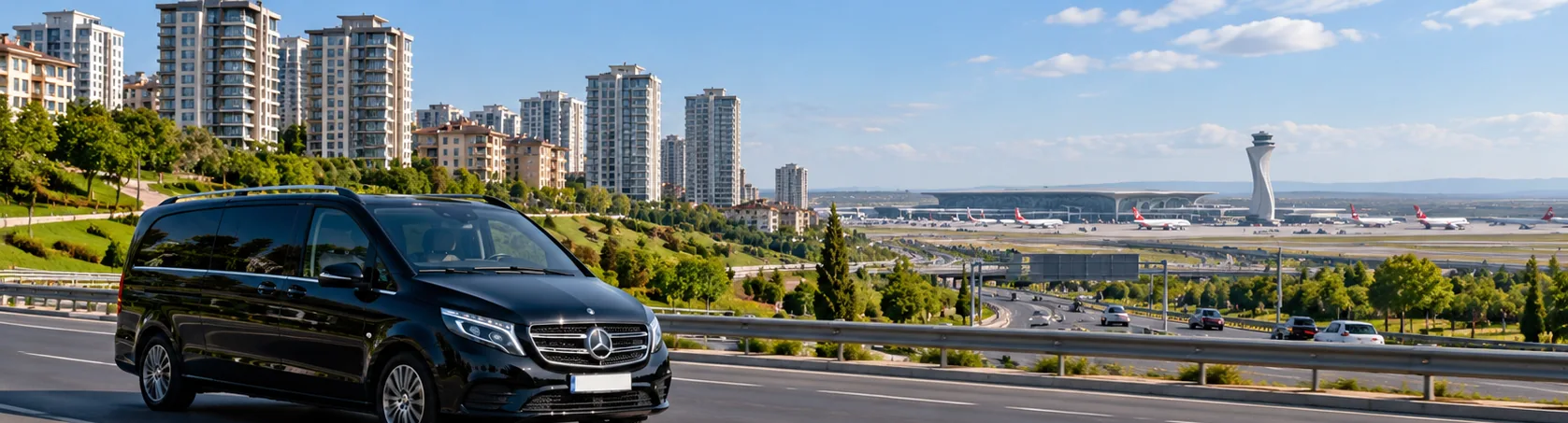 Illustration of a private transfer to Istanbul Airport from Beylikdüzü