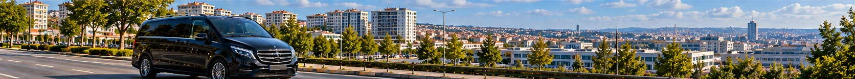Corlu business district and private minivan