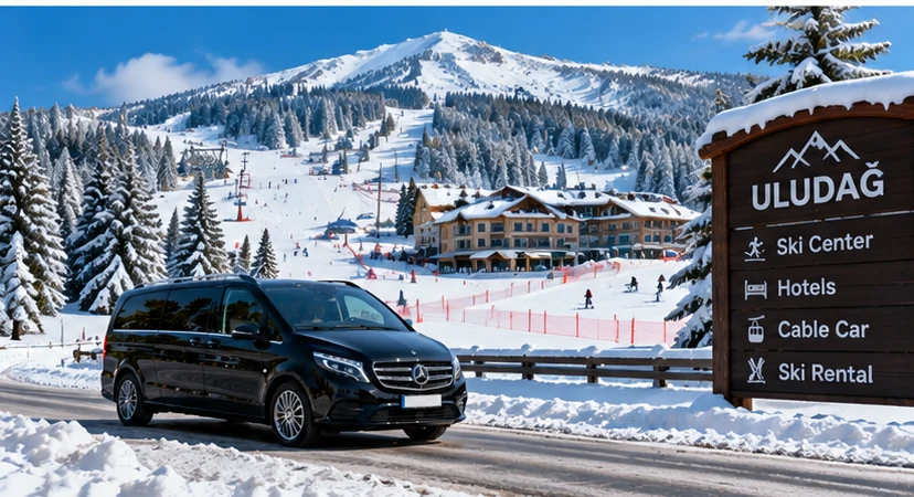 Istanbul to Bursa Uludağ ski resort private transfer illustration
